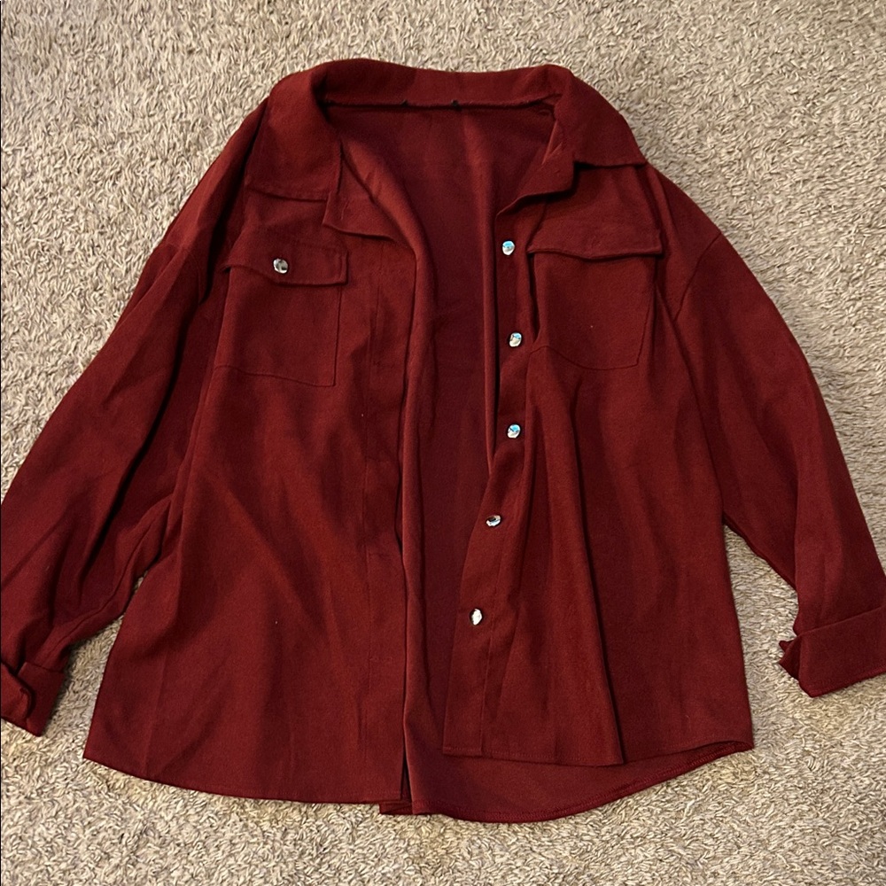 Rust Red Button-Up Shirt